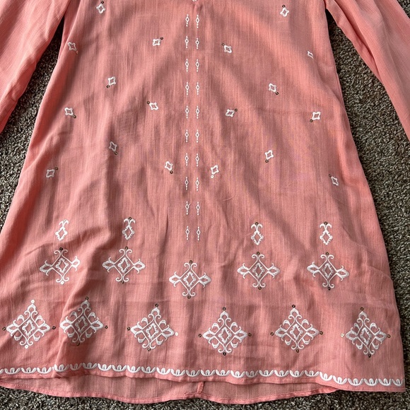 NWT Chelsea and Violet Tangerine Embroidered Long Sleeve Dress Size Medium - Picture 4 of 9